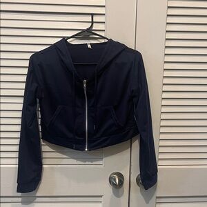 Navy Blue Zippered Hoodie
